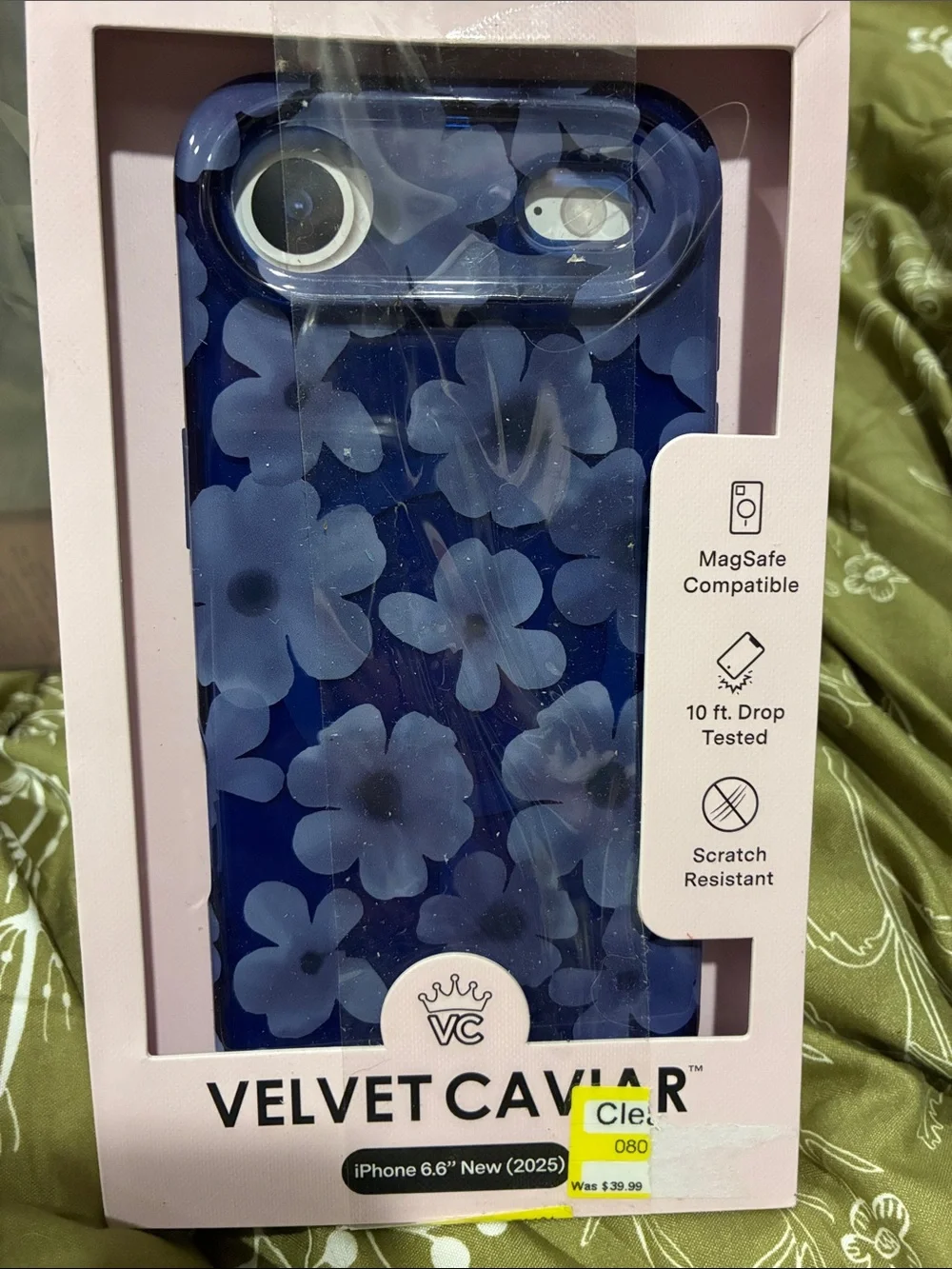 Velvet Caviar Navy Blue Floral iPhone Case (MagSafe Compatible)
